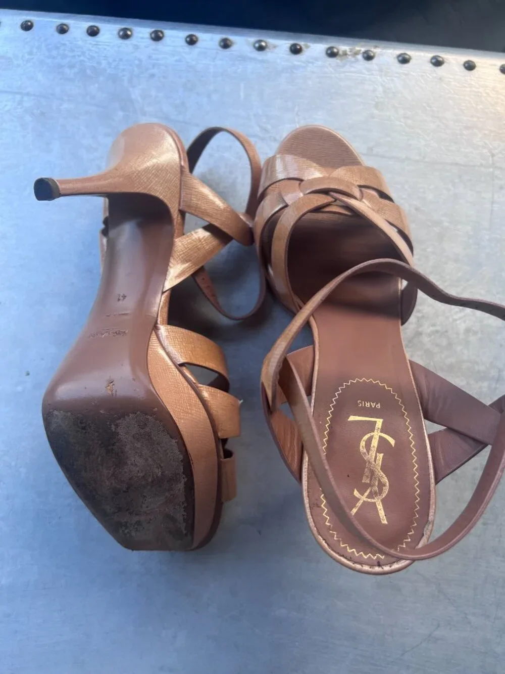 YSL Tribute Strappy Platform Sandals Size 11 / 41